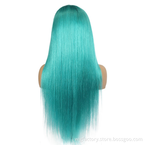 Virgin Cuticle Aligned Hair Lace Wigs For Black Women lake blue lace wigs, blue human hair wig,blue band hair wigs